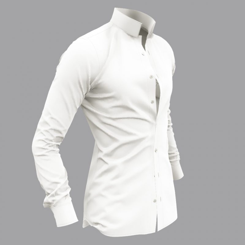 chemise col indien été légère fil à fil blanche sur-mesure Coté