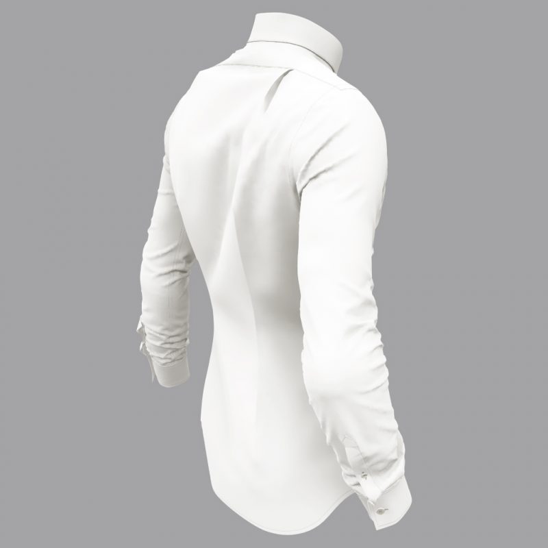 chemise col indien été légère fil à fil blanche sur-mesure Dos
