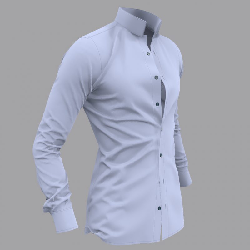 chemise col indien fil à fil bleu ciel Coté